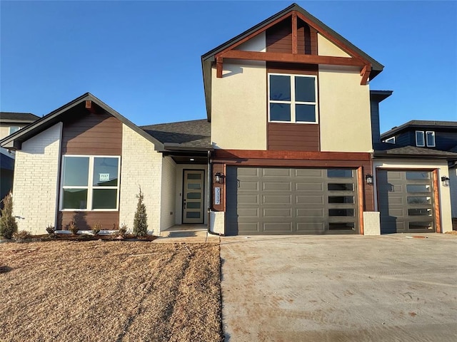 view of front of home with a garage