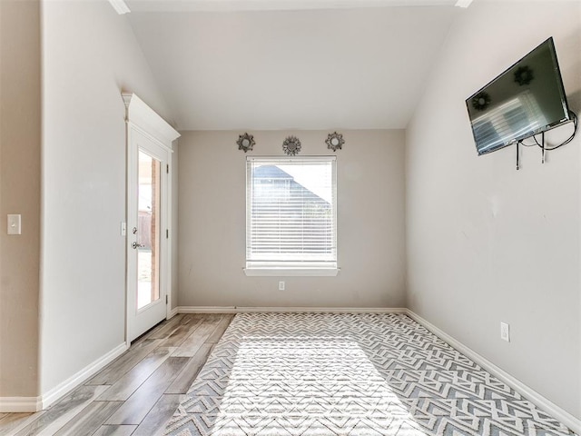 interior space with light hardwood / wood-style flooring