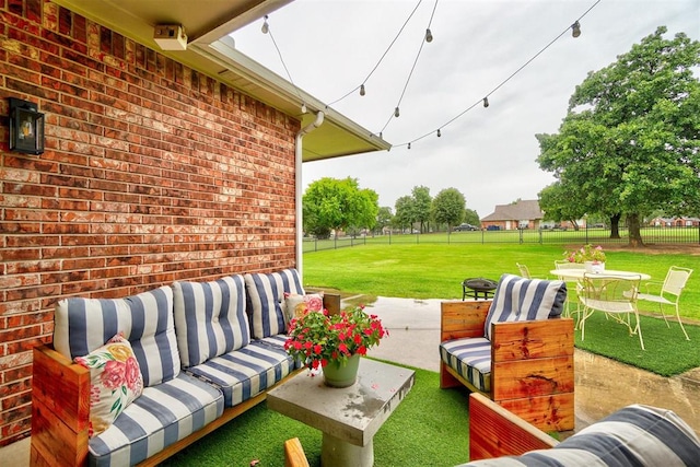 view of patio / terrace featuring an outdoor hangout area