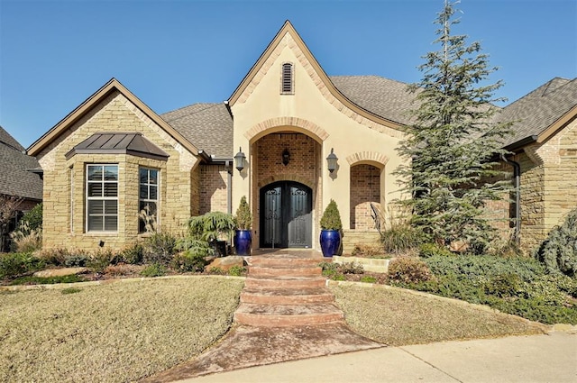 view of front facade with french doors