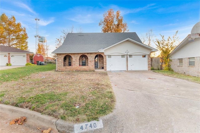 ranch-style house with a front lawn