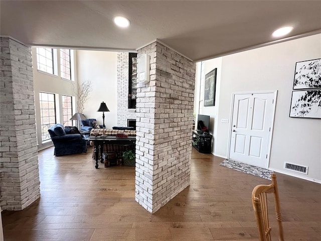 living room featuring hardwood / wood-style flooring