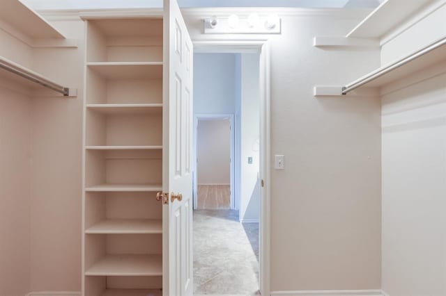 view of walk in closet