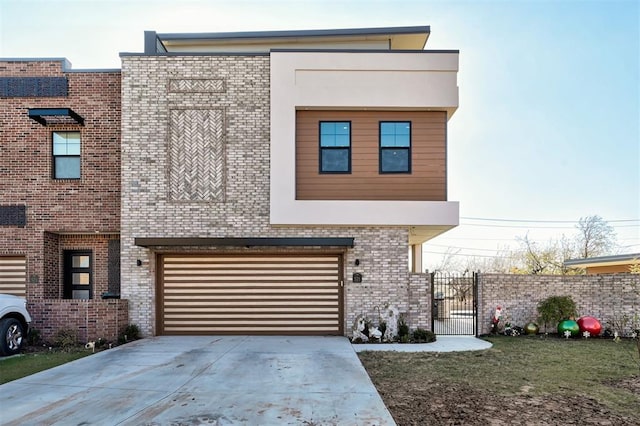 contemporary house featuring a garage