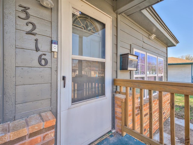 view of doorway to property