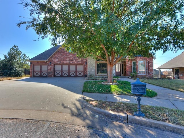 view of front of house with a garage