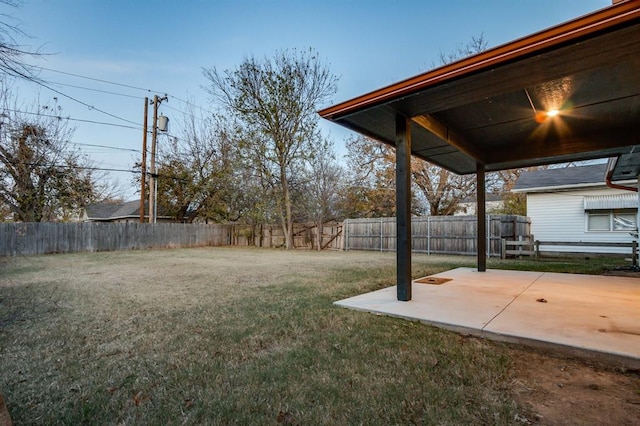 view of yard with a patio