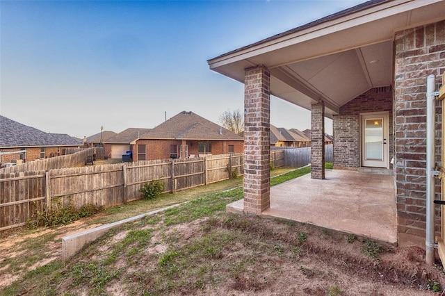 view of yard featuring a patio