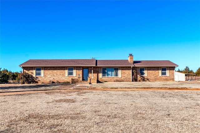 view of single story home