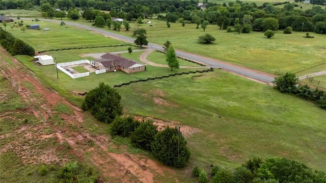 920173 S 3450th Rd, Chandler, OK 74834 - aerial view of sparsely populated area with agricultural land and a tree filled landscape