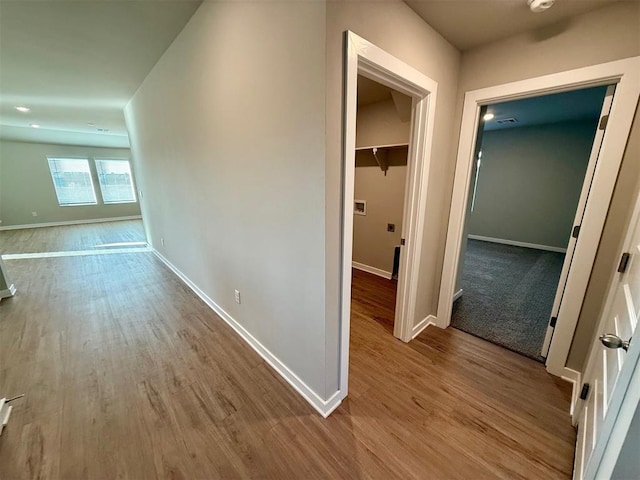 hallway featuring light hardwood / wood-style floors