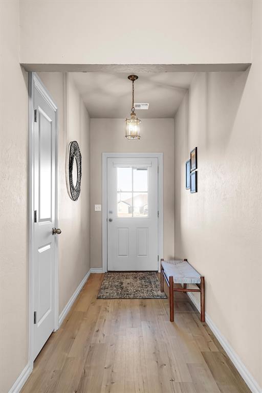 entryway featuring light hardwood / wood-style flooring