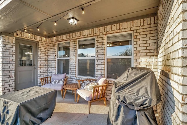 view of patio / terrace with a grill