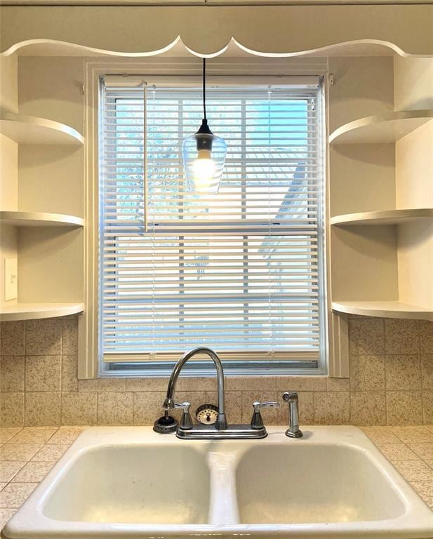 details with backsplash and sink