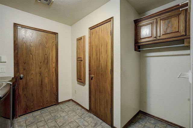 interior space with washer and dryer