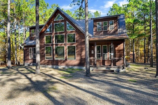 607 Sugar Pine Loop, Broken Bow, OK 74728 - view of front of property with a porch and metal roof