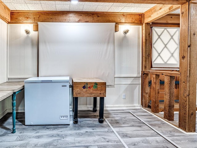 interior space with hardwood / wood-style flooring