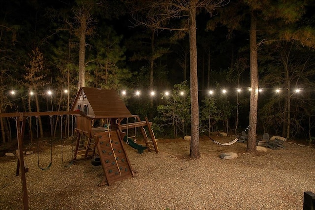 view of playground at twilight