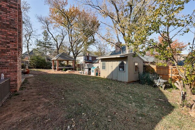 view of yard featuring a gazebo