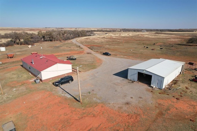 drone / aerial view with a rural view