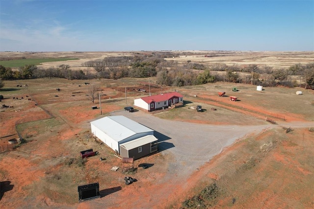 aerial view featuring a rural view