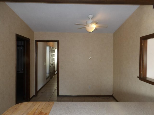 8300 Brookridge Dr, Oklahoma City, OK 73132 - empty room featuring ceiling fan and light tile patterned floors