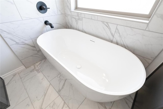 1817 Taines Turn, Norman, OK 73072 - bathroom with a soaking tub and marble look tiles