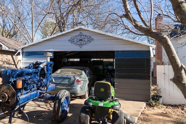 view of garage