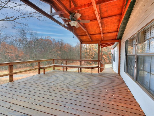 deck featuring ceiling fan