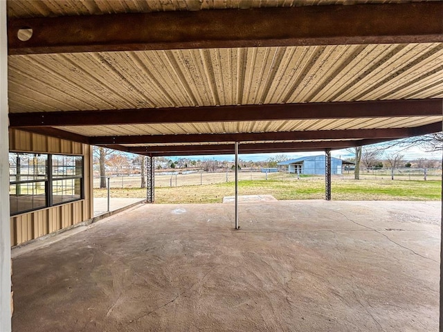 view of patio / terrace featuring an outdoor structure