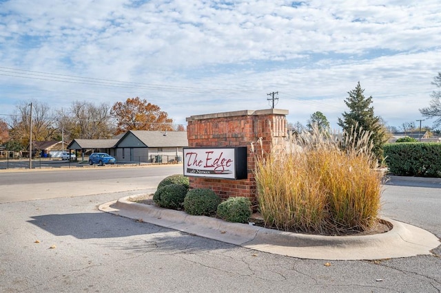 view of community sign