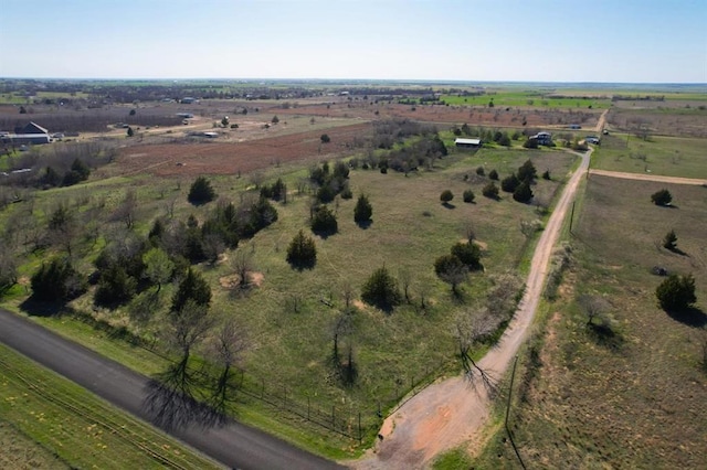 drone / aerial view with a rural view