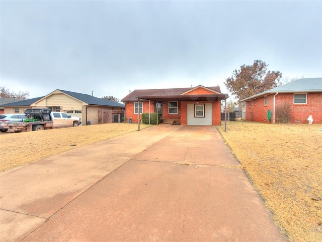 view of single story home