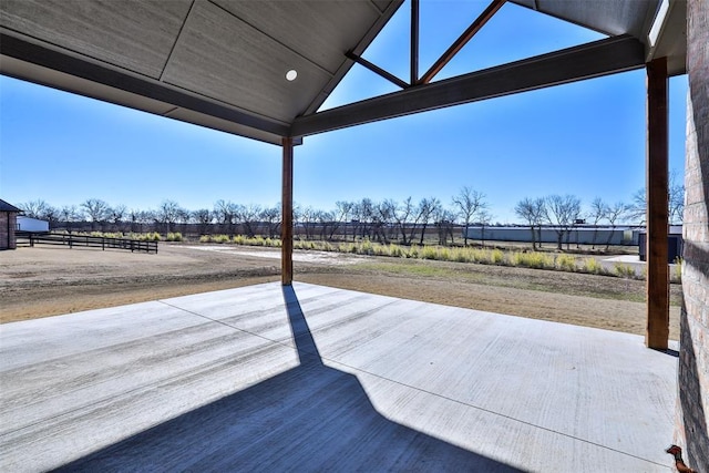 view of patio featuring a rural view