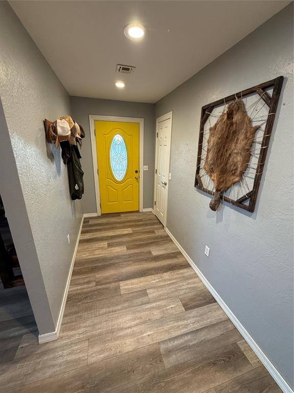 entryway featuring hardwood / wood-style flooring