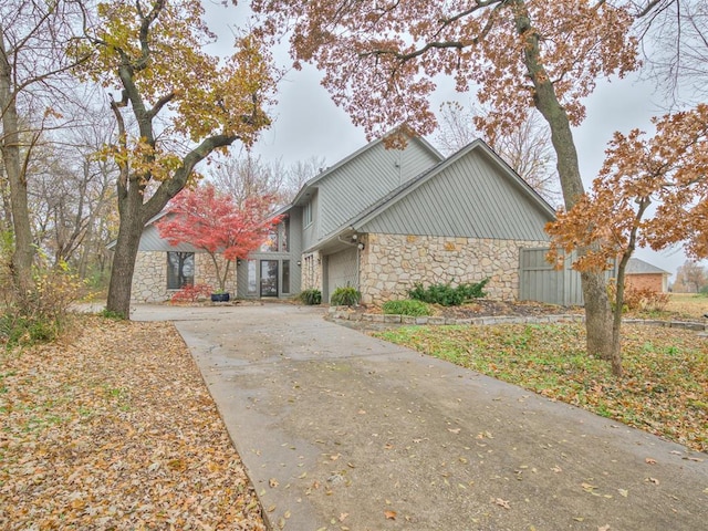 view of front property with a garage