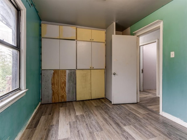 unfurnished bedroom featuring light hardwood / wood-style flooring