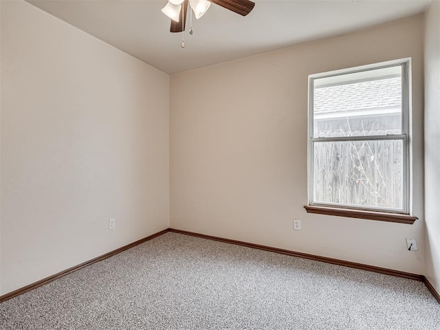 1036 SW 129th St, Moore, OK 73170 - carpeted spare room featuring a ceiling fan and baseboards
