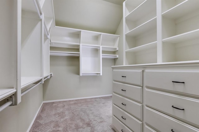 spacious closet with carpet floors