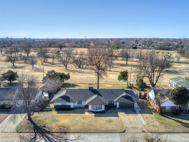 aerial view with a rural view