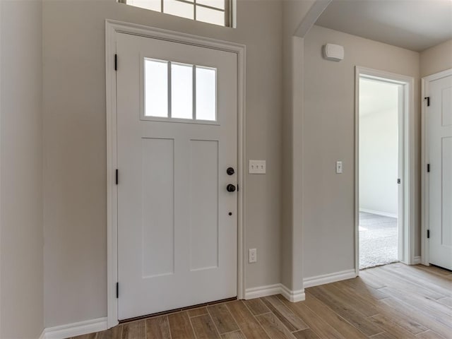 entryway with light wood-type flooring