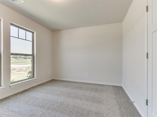 carpeted spare room with a healthy amount of sunlight