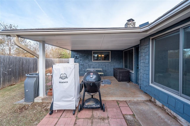 view of patio / terrace featuring area for grilling