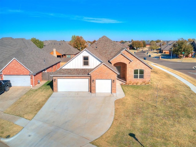 view of front of home with a front yard