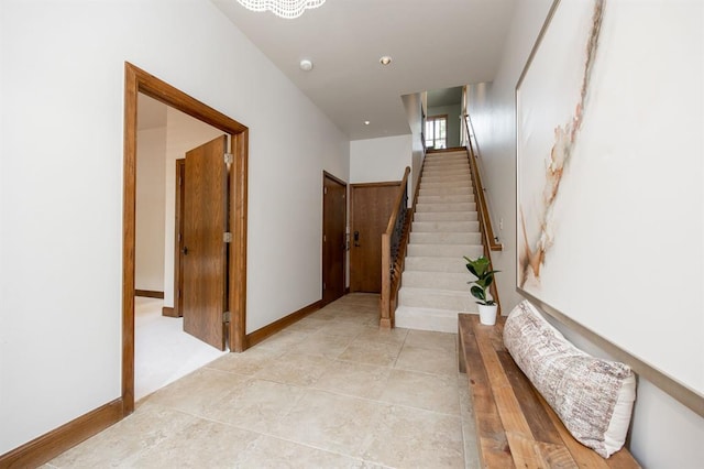 interior space with tile patterned flooring