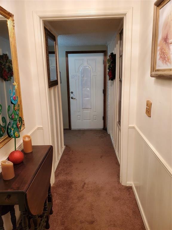 hallway with carpet