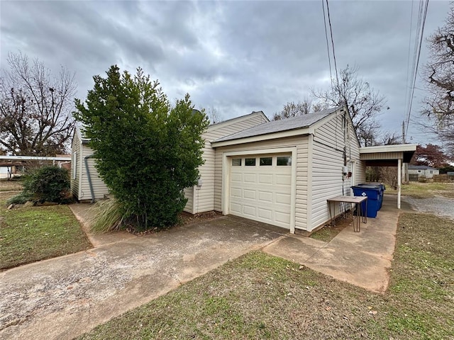 garage with a carport