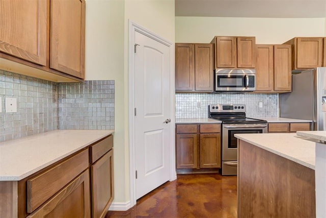 kitchen featuring backsplash and appliances with stainless steel finishes