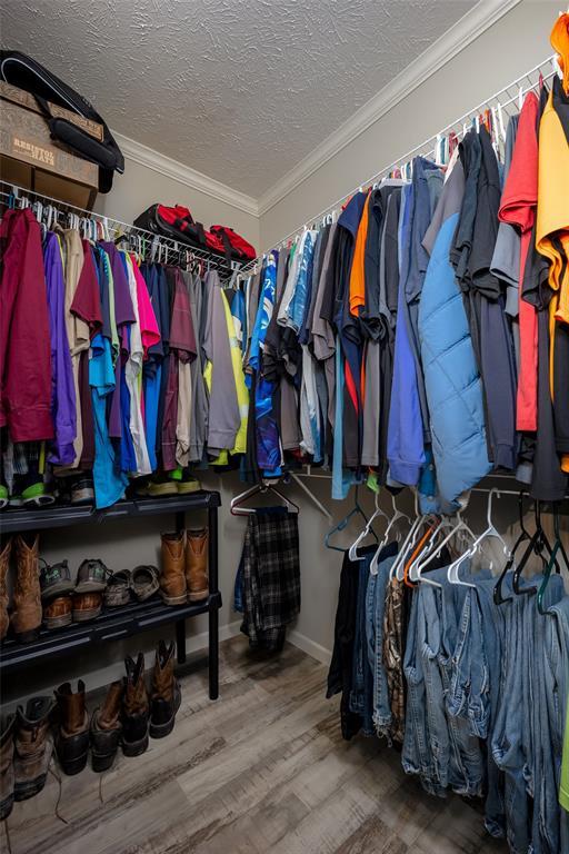 spacious closet with wood-type flooring