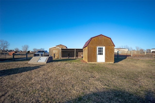 exterior space with a storage unit